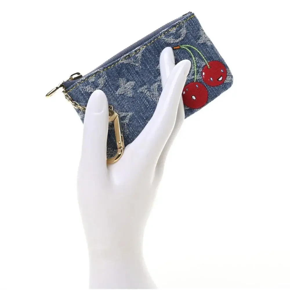 Louis Vuitton Denim Key Pouch Cherry LV X TM Murakami Monogram Cerises Bag Rare